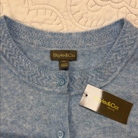 Style & Co. NWT Luxe Soft Light Blue Cardigan - Women’s Long Sleeve Sweater XL - Picture 2 of 10